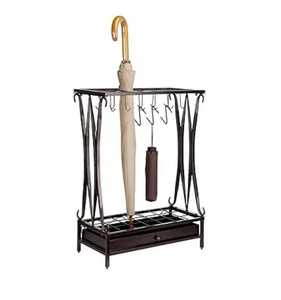 Porte-parapluie et porte-bâtons demi-rond moderne en métal blanc Skies Trader, gain de place pour l'entrée - Product Image 4