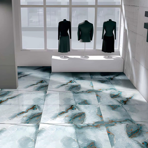 Azulejo de Porcelana Moderno Volcano Aqua de Alto Brillo para Pisos y Paredes, en Varios Tamaños, Pulido, para Decoración de Interiores de Hoteles y Villas de Lujo - Product Image 1