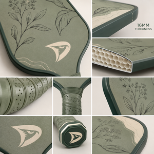 Paleta de Pickleball Ligera con Diseño Botánico |   Superficie de Grafito y Punto Óptimo de 16 mm de Ancho |   ODM Personalizado al por Mayor - Product Image 3
