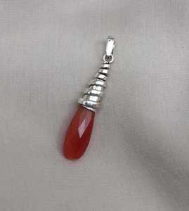 Pendentif en onyx rouge, argent sterling 925, bijoux faits à la main, collier en pierre précieuse unique pour femmes et hommes, cadeau - Product Image 2