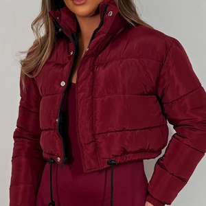 <b>Women</b>’s Premium <b>Crop</b> <b>Puffer</b> Winter <b>Jacket</b> Custom Casual Wear For <b>Women's</b> Windproof Zipper Closure Side Pockets <b>Women's</b> Coat - Product Image 4