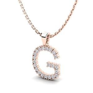 Colgante con Letra G de Plata 925 con Moissanita y Cristales de Estrás, Engaste de Garras, Colgante de Moda Unisex - Product Image 3