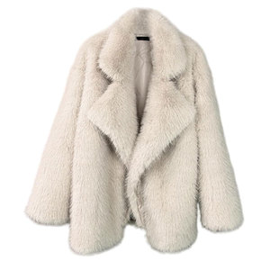 Manteaux en fourrure pour femmes, manteaux longs et moelleux pour l'hiver, vêtements d'extérieur décontractés en peluche douce, style tendance, manteaux élégants en fausse fourrure - Product Image 1