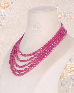 สร้อยคอประดับด้วยลูกปัดพลอยทับทิมธรรมชาติ - Product Image 3