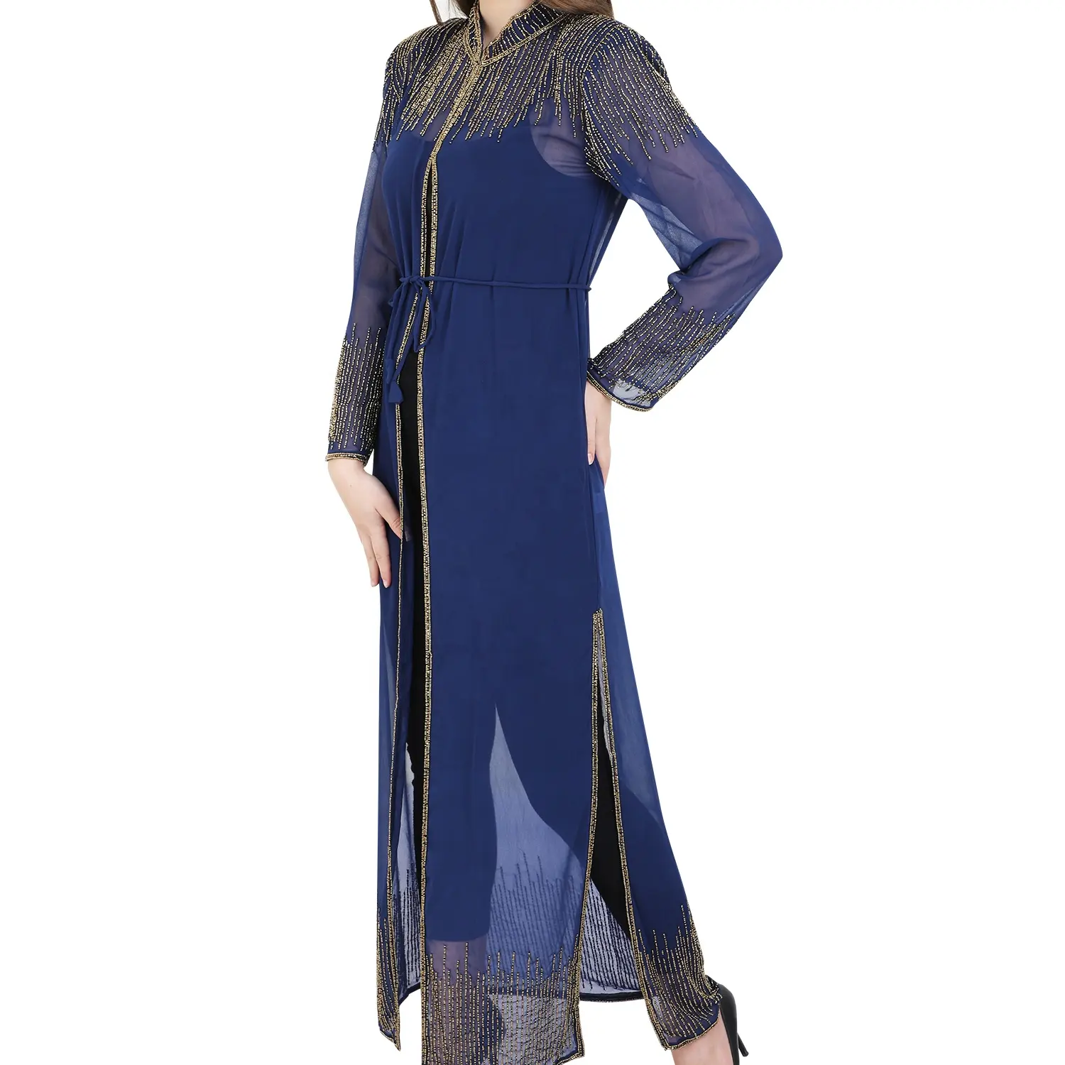 Kaftan Abaya Long Sleeve Long Maxi Dress Vintage good quality Georgette fabric front open long coat for lady women's clothing