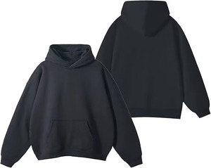 เสื้อฮู้ดสีเขียวมะกอกสำหรับผู้ชาย ทรงโอเวอร์ไซส์ ผ้าฝ้าย 100% เฟรนช์เทอร์รี่ สวมใส่สบายๆ ในฤดูใบไม้ร่วง สีพื้น มีกระเป๋า - Product Image 6