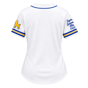 Maillot de baseball personnalisé pour femmes Sigma Gamma Rho, chemise de sport à manches courtes boutonnée, style décontracté streetwear, vente en gros - Product Image 2