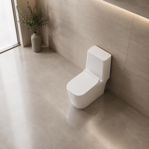 WC monobloc à double chasse, fonctionnement automatique, écologique, à sortie verticale, design contemporain pour salle de bain - Product Image 6