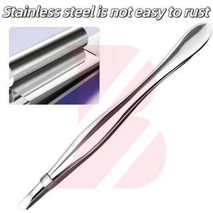 Pince à épiler en acier inoxydable de haute qualité, pointe inclinée, pour l'épilation des sourcils et de la barbe, outils de toilettage du visage - Product Image 4