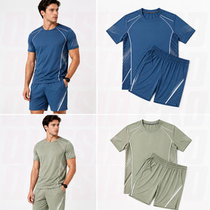Ensemble T-shirt à manches courtes et short de course à séchage rapide pour homme – Tenue de sport respirante et légère pour l'entraînement en salle de sport - Product Image 3