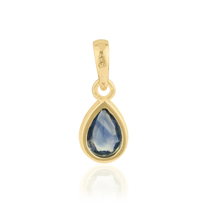พลอยไพลินสีน้ำเงินแท้ทรงหยดน้ำขนาดเล็ก จี้ทองคำขาว 14K สวมใส่ได้ทุกวัน ขายดีประจำเดือนกันยายน - Product Image 6