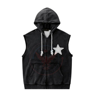 Sweat à capuche décontracté pour homme, coupe ample, couleur unie, en coton mélangé, pour l'extérieur, hiver, patchwork, logo personnalisé - Product Image 3