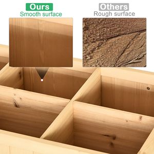 43x18x30in Rustic Finish Wooden Raised Garden Bed 8 Pockets Shelf Elevated <b>Planter</b> Box Legs for Growing Herbs <b>Vegetables</b> Flowers - Product Image 5