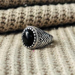 Men's Black Onyx Brass <b>Ring</b> oxidized <b>Silver</b> Plated Signet Tribal <b>Ring</b> For Wholesale - Product Image 1