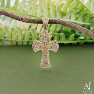 Iced Out Cross Pendant VVS Moissanite Rose Gold & Gold Plated Hip Hop Custom Men's Christian Religious Chains <b>Jewelry</b> - Product Image 1