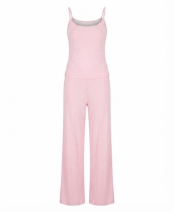Ensemble de yoga 2 pièces pour femmes grandes tailles : débardeur et pantalon large, couleur unie, séchage rapide, tenue de sport respirante, logo personnalisé - Product Image 6