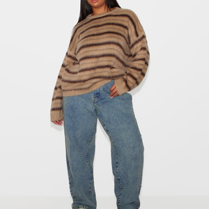 Hot Selling Solid Color Blank <b>Ladies</b> Baggy Pants Custom Heavyweight High Quality Oversized Denim Baggy Jeans For Women - Product Image 1