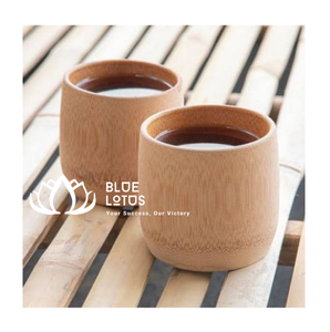 Blue Lotus Eco-Friendly <b>Bamboo</b> <b>Cup</b> Round Asian Zen Reusable Tumbler for Business Gifts - Product Image 1