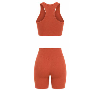 Ensemble de shorts athlétiques pour femmes modernes, 2 pièces, extensibles, respirants, vêtements de sport pour le yoga, la remise en forme, la salle de sport, l'entraînement et les activités de plein air - Product Image 3
