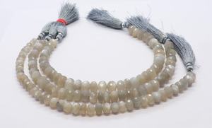 Cuentas facetadas de piedra lunar de Ceilán natural de 7-8 mm, hilo de cuentas facetadas de piedra lunar natural para fabricación de joyas al por mayor - Product Image 3