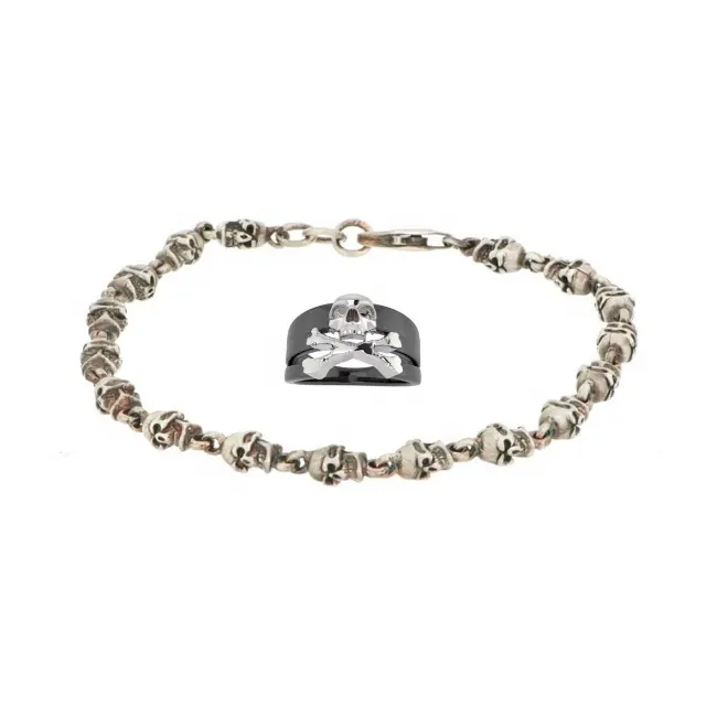 silver skull bracelet