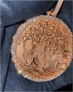 Custom Made Nature view Letter Moissanite Pendants <b>Iced</b> <b>Out</b> Diamond and <b>Chains</b> Necklace for Men 925 Sterling Silver Rose Gold - Product Image 1