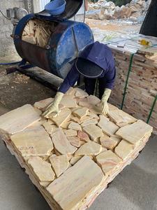 Revêtement mural 3D contemporain en pierre jaune crème naturelle, carreaux amples aléatoires pour murs intérieurs et extérieurs et cheminées - Product Image 4