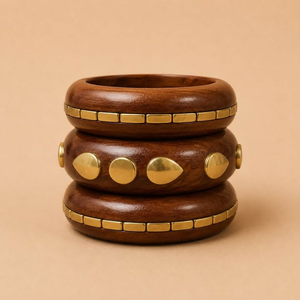 กำไลข้อมือแฟชั่นไม้ชีแชมอินเดียคุณภาพพรีเมียมจาก Natural Crafts สำหรับผู้หญิงและเด็กผู้หญิง - Product Image 3