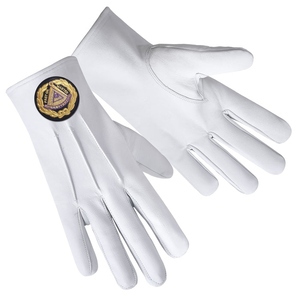 Guantes de Vestir de Cuero Premium Past Grand Master Blue Lodge con Parche Negro Bordado a Máquina - Product Image 2