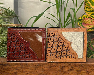 Portefeuille en cuir usiné à la main portefeuille en fourrure de vachette à longue fermeture éclair pour hommes nouveauté mode couleur marron porte-monnaie cadeau pour lui - Product Image 4