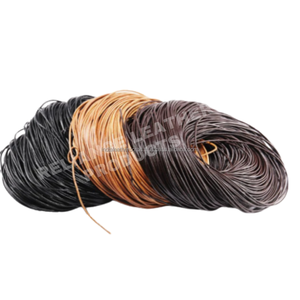 Cordón de cuero regular marrón medio negro Natural de 2,5mm Ideal para joyería hecha a mano, abalorios, anudados y proyectos de artesanía creativa - Product Image 2