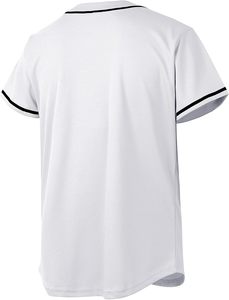 Maillot de baseball blanc à col en V pour homme, manches courtes, séchage rapide, décontracté, style sportif, couleur unie, idéal pour l'été - Product Image 5