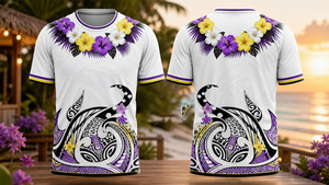 เสื้อเชิ้ตแขนยาวคอตั้งแบบสั่งทำสำหรับทีมรักบี้ XIII ของตองกา ลาย Ngatu ขายส่ง - Product Image 3