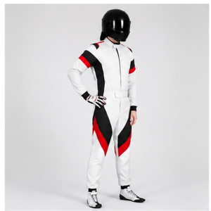 Traje de Carreras de Manga Larga para Hombre, Blanco, Negro y Rojo, Resistente a las Llamas, de Secado Rápido, Transpirable, de Poliéster, para Todas las Estaciones, Personalizable - Product Image 6