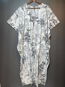 Nuevo Kaftán con Estampado Animal, Cuello en V, Cordón Ajustable, Estilo Flare, de Algodón Suave Indio, con Encaje, Largo, para Playa o Dama de Honor - Product Image 2