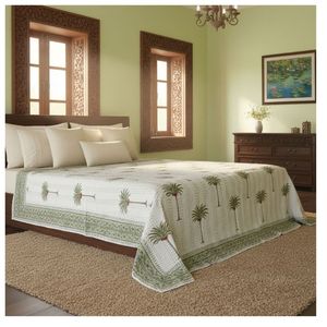 Productos Más Vendidos, Manta de Algodón Sanganer Kantha Estampada a Mano, Tamaño Queen, Manta Kantha Hecha a Mano, Decoración Clásica para el Hogar para Todas las Temporadas - Product Image 1