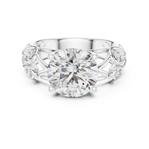 Bague de fiançailles en diamant de laboratoire 1 CT 2 CT 3 CT, bande ronde en filigrane, or massif 18K 14K 10K, argent 925, pour femme - Product Image 1