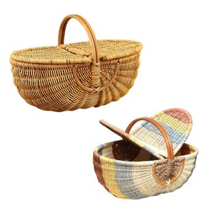 Customizable Natural RATTAN HARVEST <b>BASKET</b> PICNIC <b>BASKET</b> for Kitchen Storage and Gift Packaging - Product Image 1