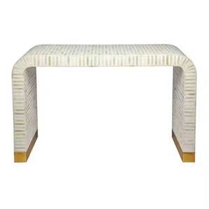 Mesa de Noche Artesanal con Incrustaciones de Hueso para Decoración Navideña del Hogar, Diseños Personalizados, Mesa de Noche de Estilo Antiguo con Incrustaciones de Hueso y Madreperla - Product Image 3