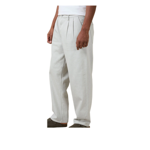 Pantalon blanc décontracté pour l'été, coupe ample, taille moyenne, couleur unie, tissu tissé - Product Image 4