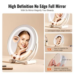 Smart Touch Control LED Makeup <b>Mirror</b> 12 <b>Vanity</b> <b>Mirror</b> <b>Lights</b> 360 5X Magnification 3 Color Lighting Modes - Product Image 3