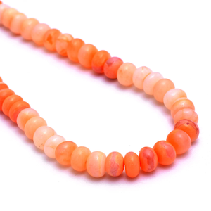 Perles Rondelles Lisses en Opale Orange 7mm-8mm, Pierre Précieuse Naturelle Opale Multi-Feu Semi-Précieuse, Perles Libres pour la Fabrication de Bijoux - Product Image 1