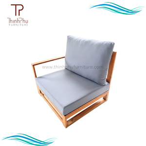 EDEN Juego de Muebles de Jardín de 6 Piezas, Contemporáneo, Ecológico, de Madera de Acacia, con Cojines Impermeables Plegables, para Hoteles y Villas - Product Image 6