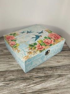 Wholesale Wooden Printed Square Box With Soft Lining <b>Wedding</b> Party Favor Gift Box Jewelry <b>Keepsake</b> Box - Product Image 2