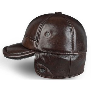 Gorra de Cuero Genuino con Logotipo Personalizado al por Mayor, Gorras Snapback Lisas para Hombre, Gorra de Béisbol de Cuero PU con Bordado Personalizado OEM, Gorra Lisa de 6 Paneles - Product Image 3