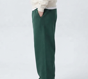 Pantalon de survêtement en toile 100 % coton de qualité supérieure, style hip-hop, coupe droite, couleur unie, décontracté, bas large - Product Image 2
