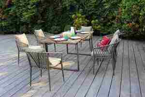 Conjunto de Comedor de Jardín de 6 Plazas con Asientos de Cuerda y Estructura de Aluminio - Product Image 3