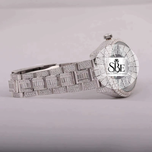 Reloj de Lujo Cuadrado con Moissanita VVS1 para Hombre, Bisel Personalizado, Esqueleto, Movimiento de Cuarzo ETA, Acero Inoxidable, Cierre de Mariposa - Product Image 3