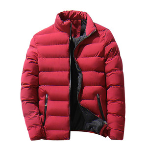 Men's Color Blocked Quilted Puffer Jacket Hooded Zipper Closure Stand Collar Windproof Winter Casual Coat Fox Fur Sheep <b>Skin</b> - Product Image 2