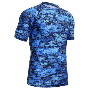 T-shirt de compression pour hommes en gros, Rash Guard à manches courtes, T-shirt de natation anti-UV, Fournisseur OEM en gros - Product Image 2